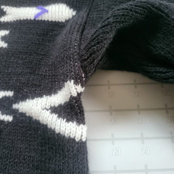 Vintage Gitano Sweater Womens L Black Aztec Southwestern Mock Neck Geometric - Picture 6 of 7